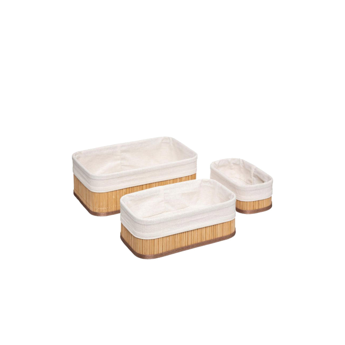 Conjunto 3 Cestos Arrumação Bambu
