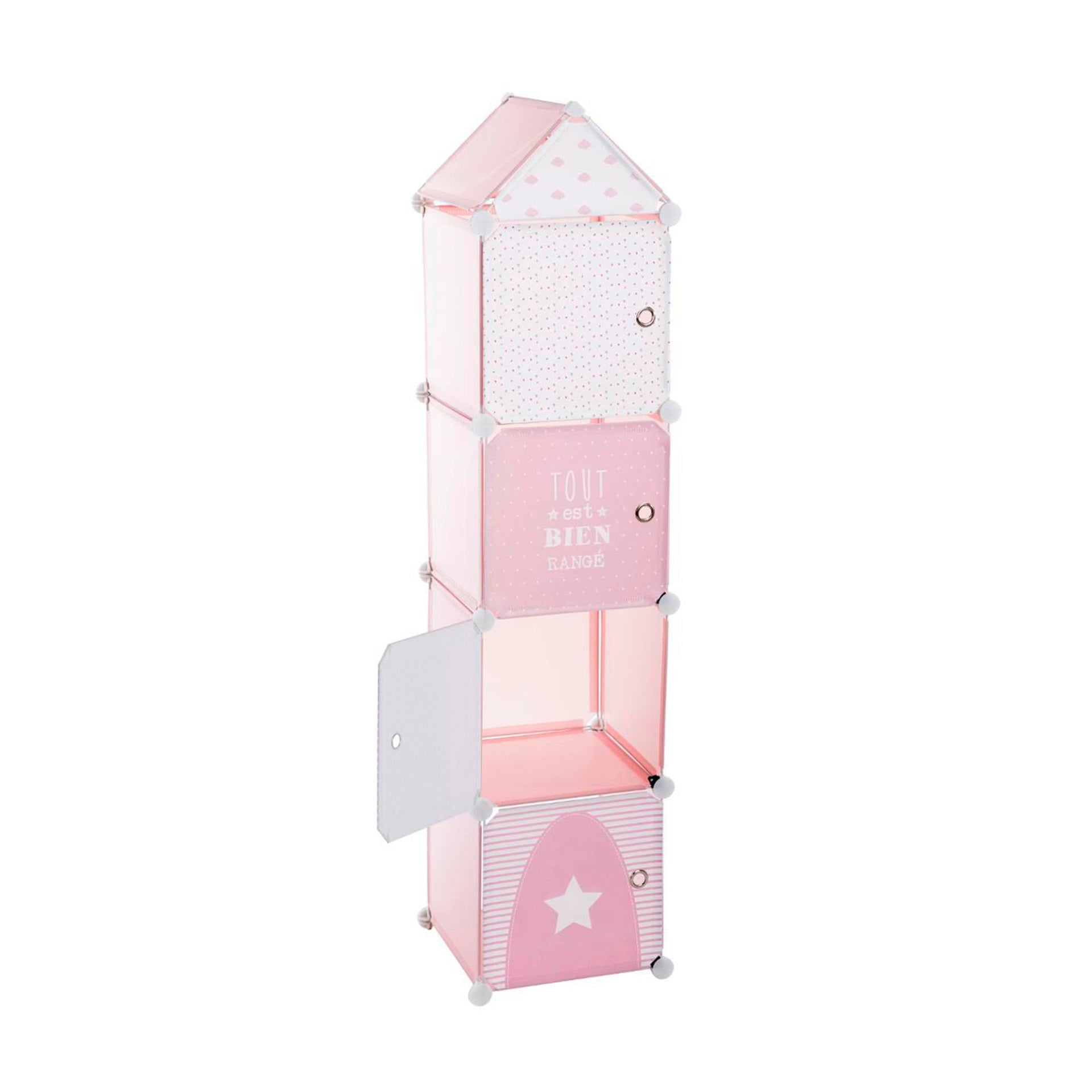Columna de almacenamiento infantil rosa