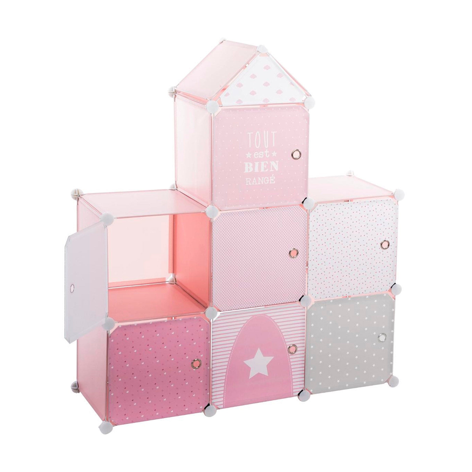 Colunas Arrumação em Forma de Castelo Infantil Rosa