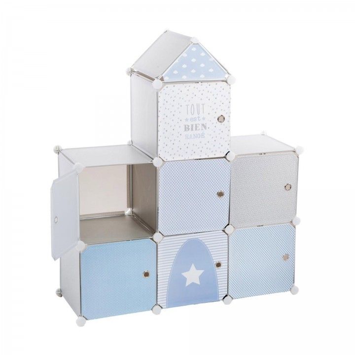 Colunas Arrumação em Forma de Castelo Infantil Azul