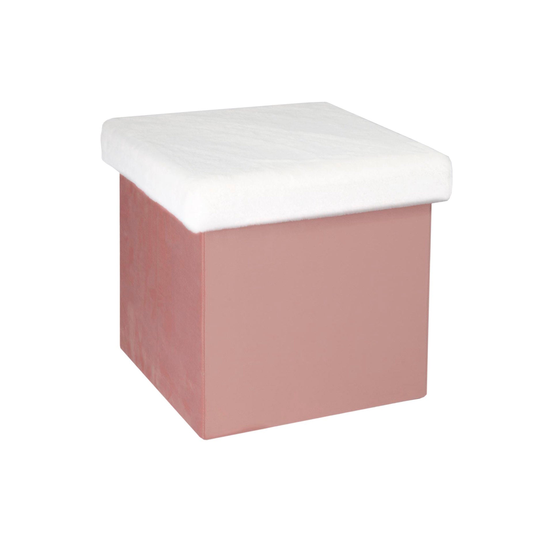 Puff con Almacenamiento para Niños Top Rosa Blanco