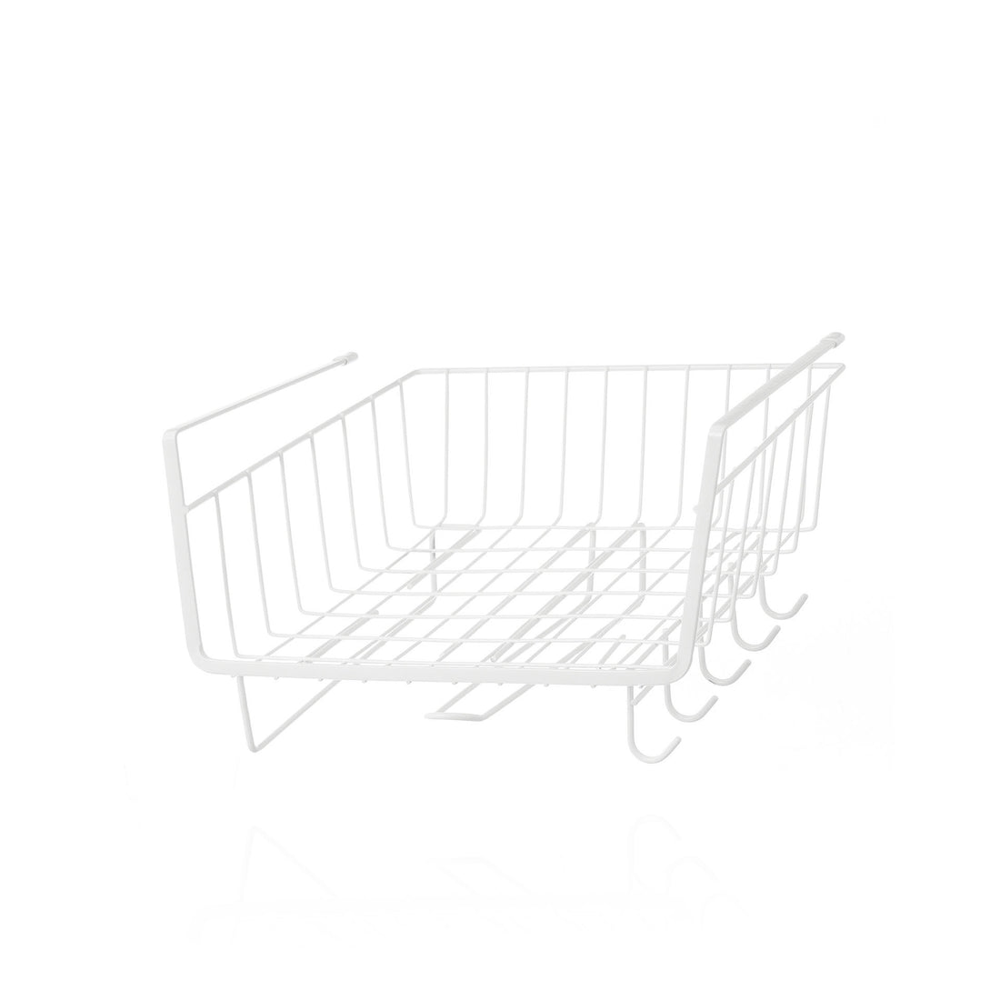 Cesta de cocina para estante de metal blanco