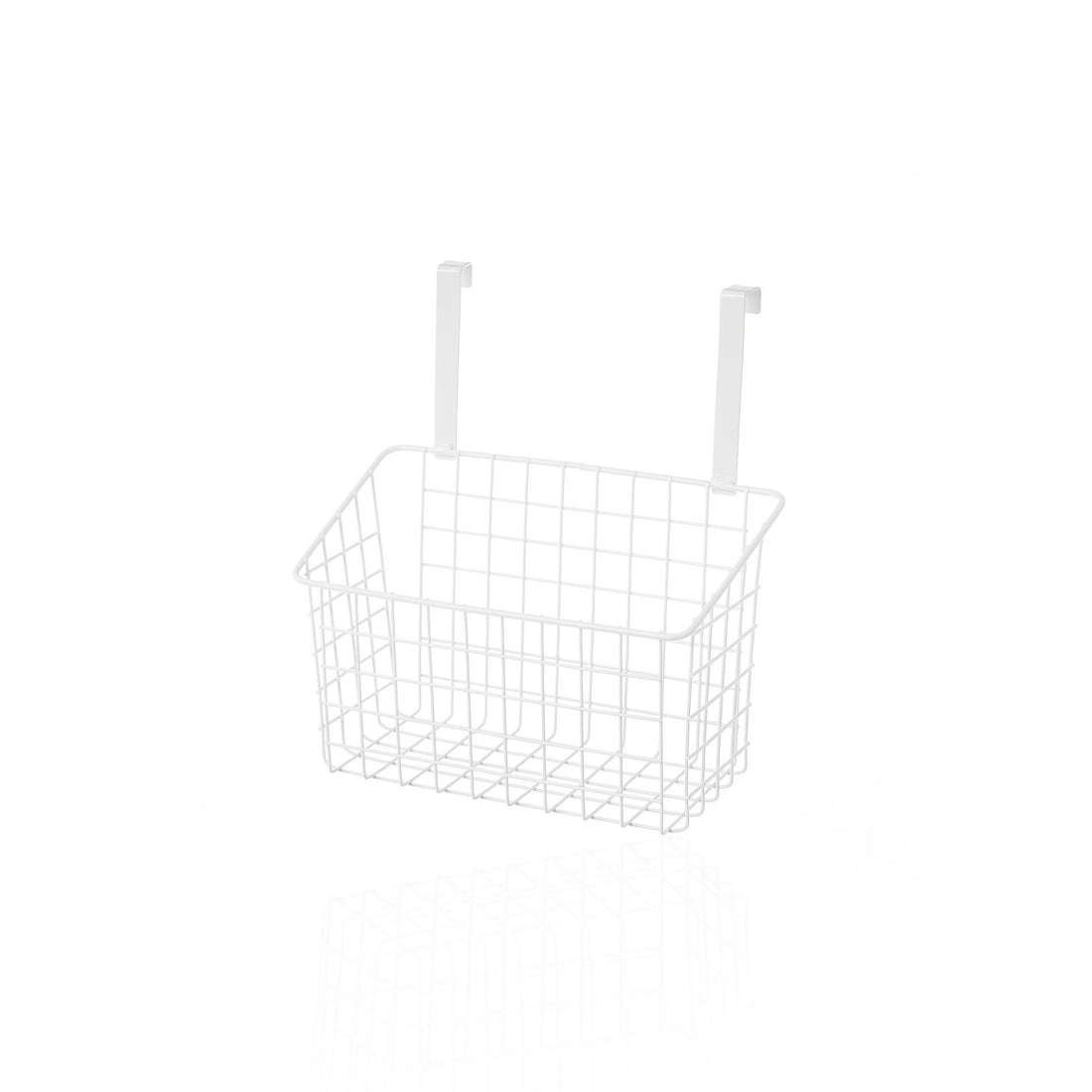 Cesta para Pendurar Porta Metal Branco Rectangular