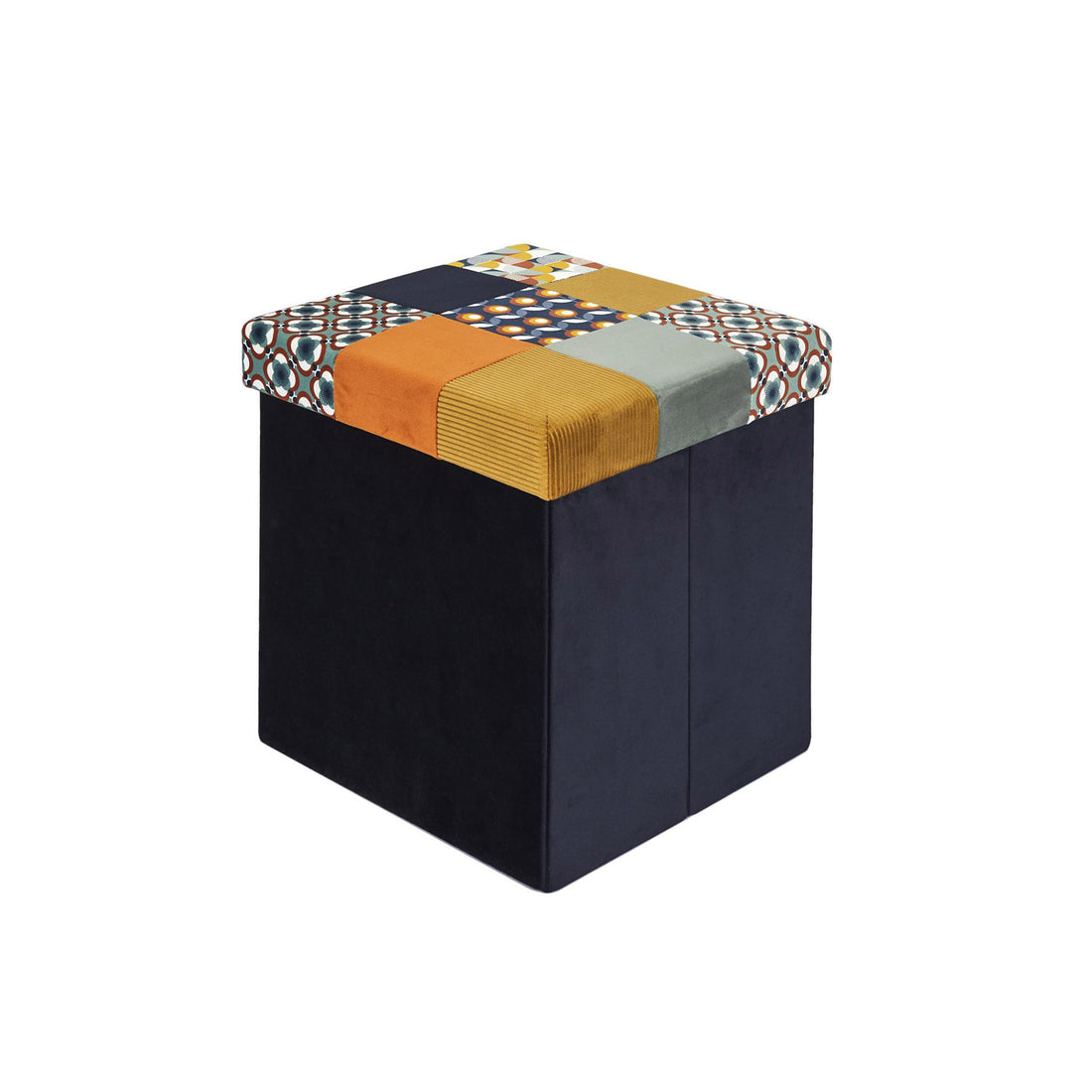 Puff com Arrumação Tampo Patchwork