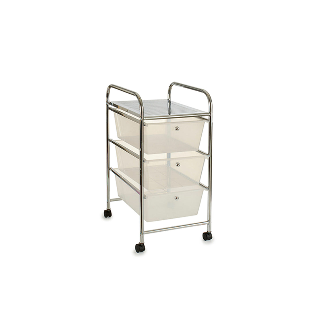 Carro de Arrumação com 3 Gavetas Transparentes