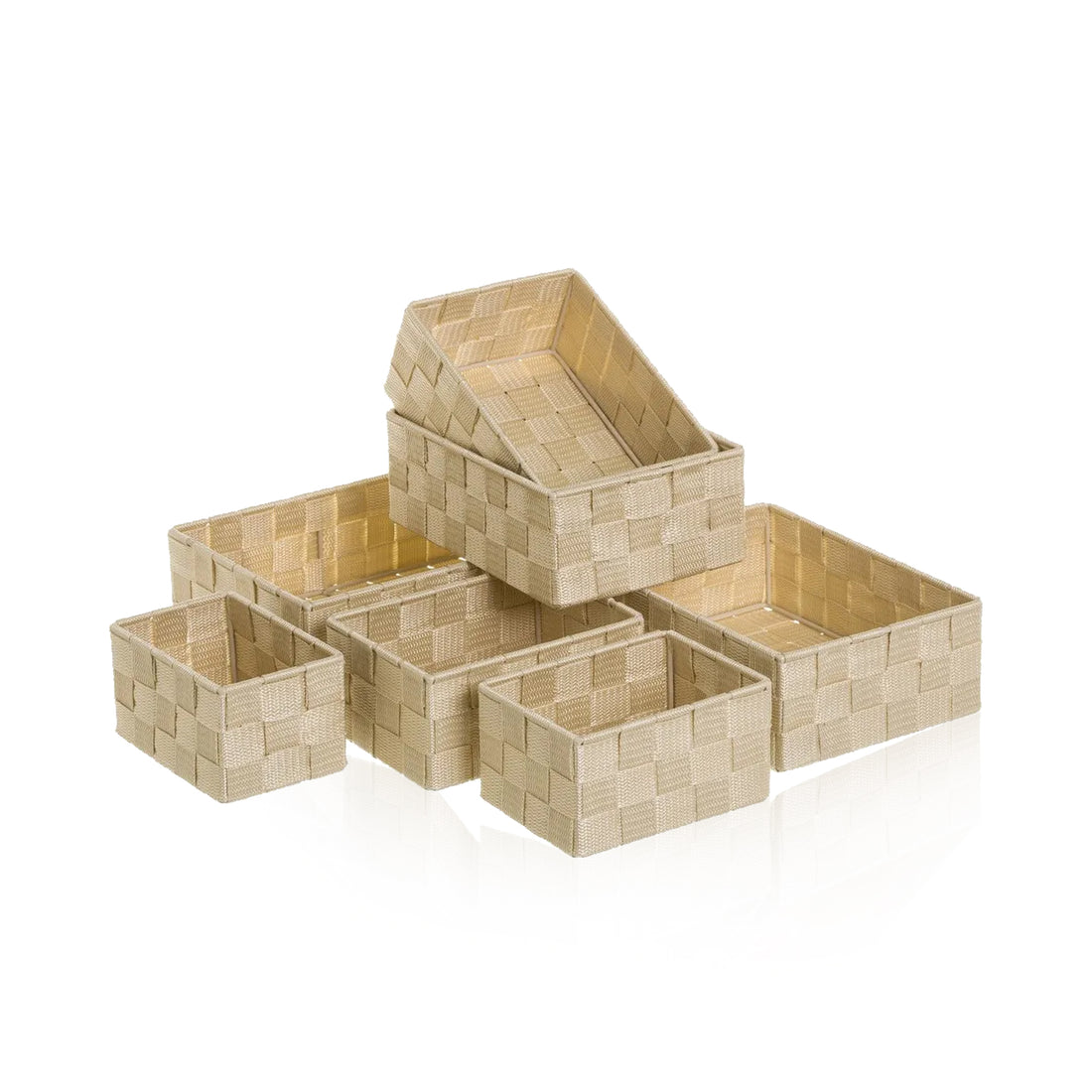 Conjunto 7 Cestas Arrumação Bege