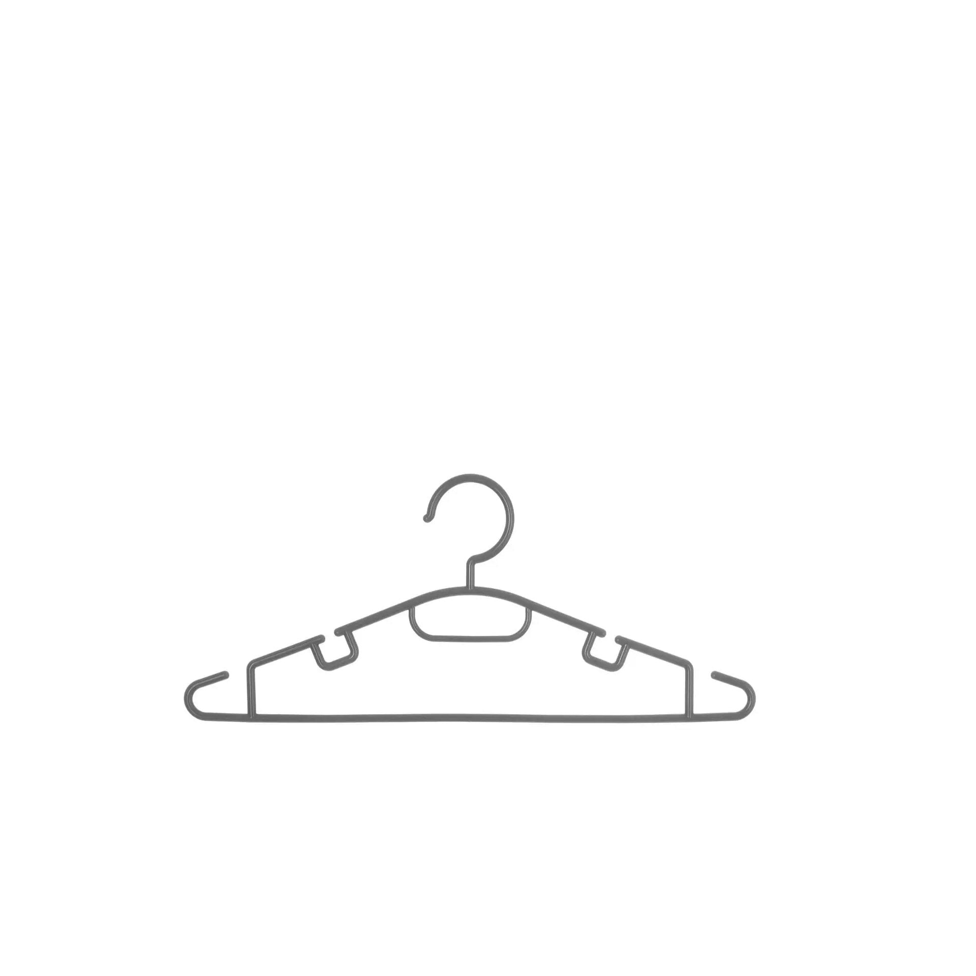 Conjunto 10 Cabides Plastico Cinza