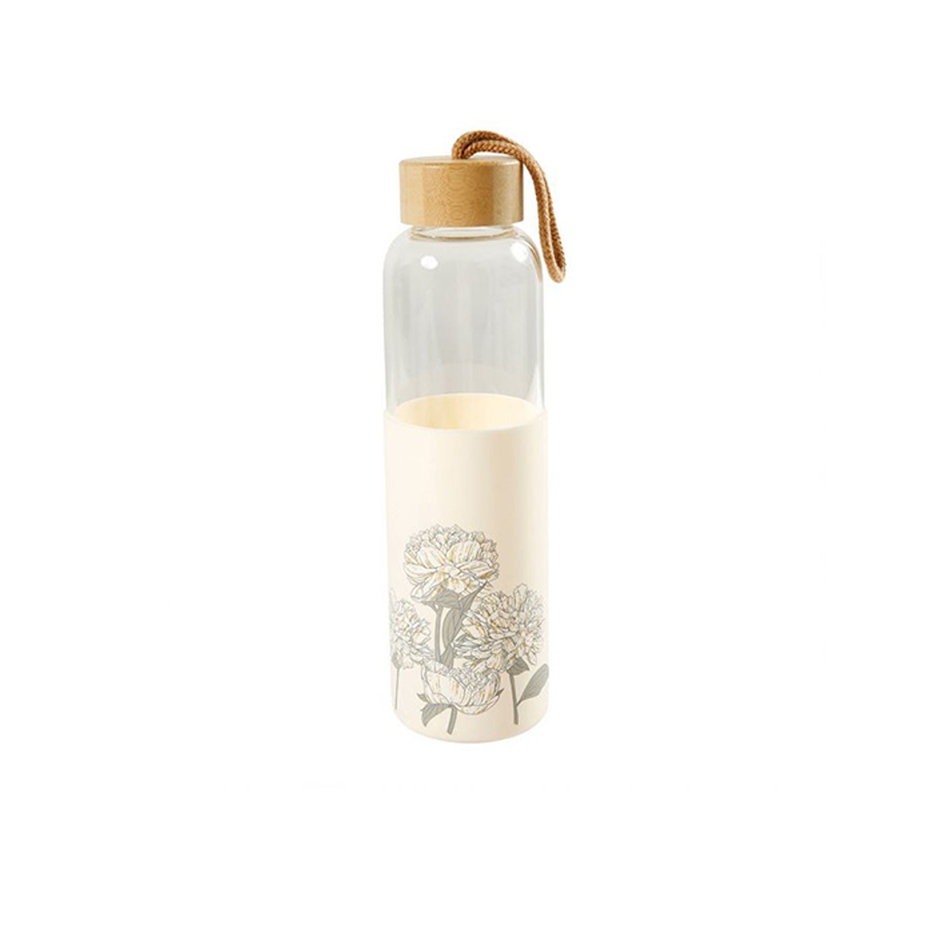 Garrafa Vidro Fundo Silicone "Flore" 550 ml
