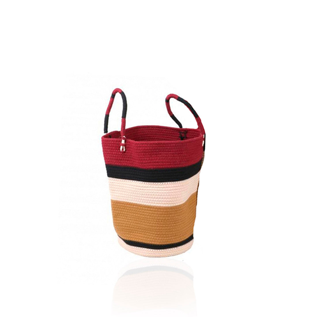 Cesta grande redonda de algodón en 3 colores