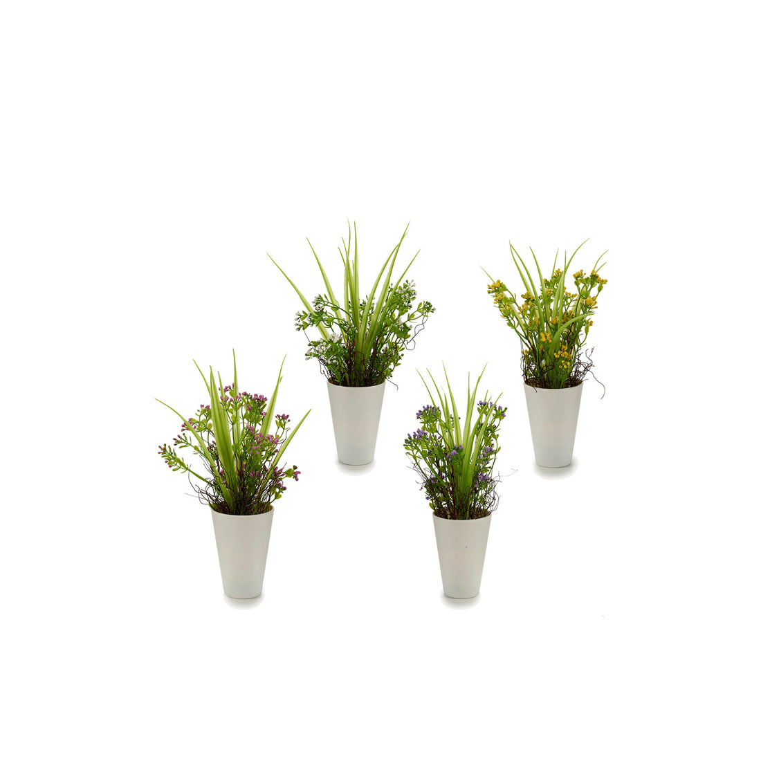 Florero Blanco con Flor Artificial