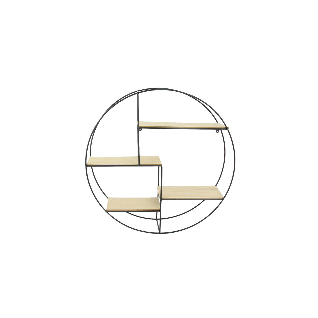 Estante de pared redondo de metal negro