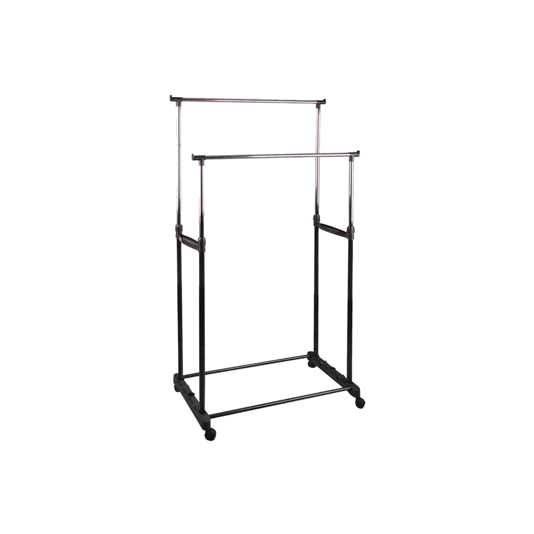 Percha Metálica Doble con Ruedas