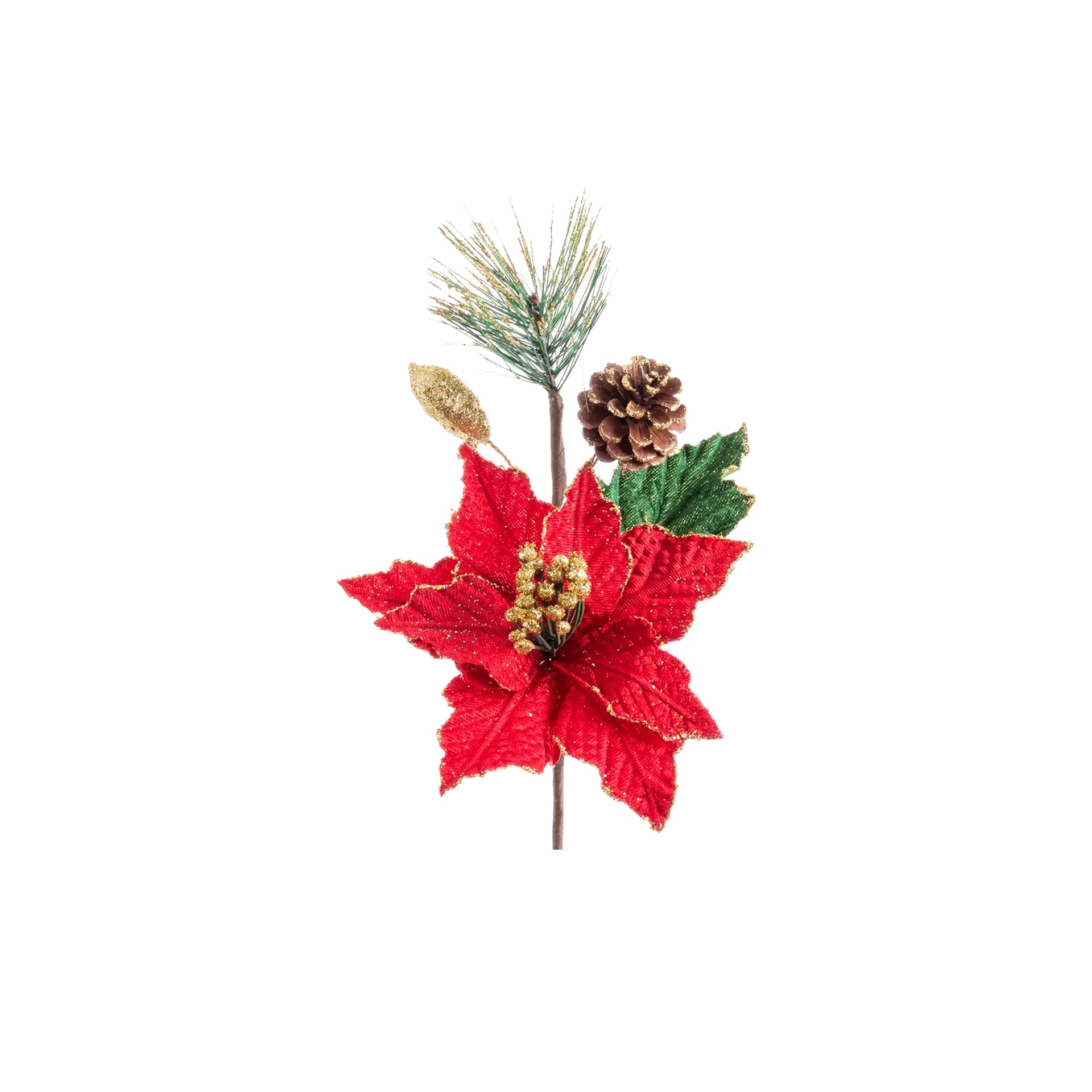 Flor Artificial Poinsetia Vermelha 24 cm