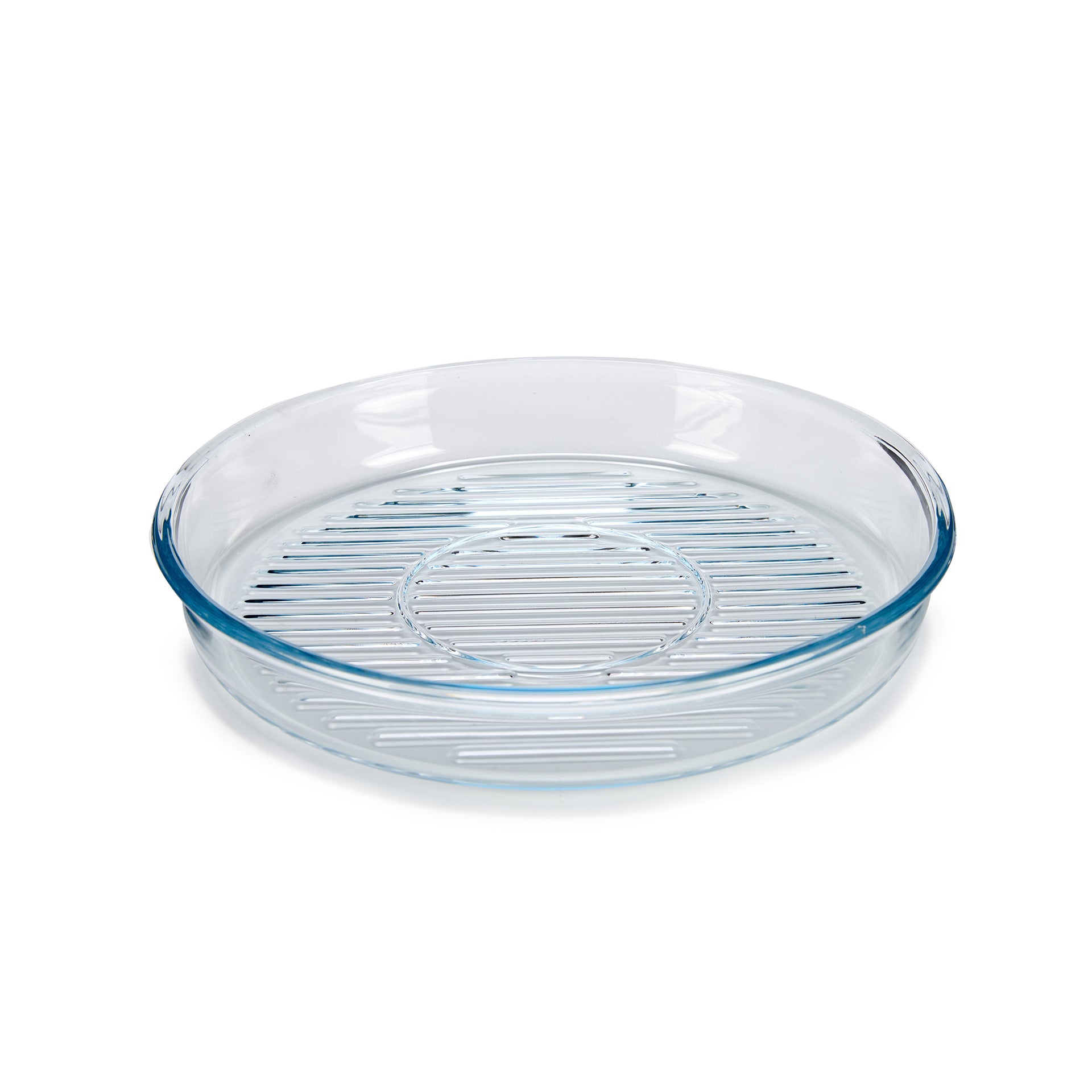 Travessa Redonda Vidro com Grill 32 cm
