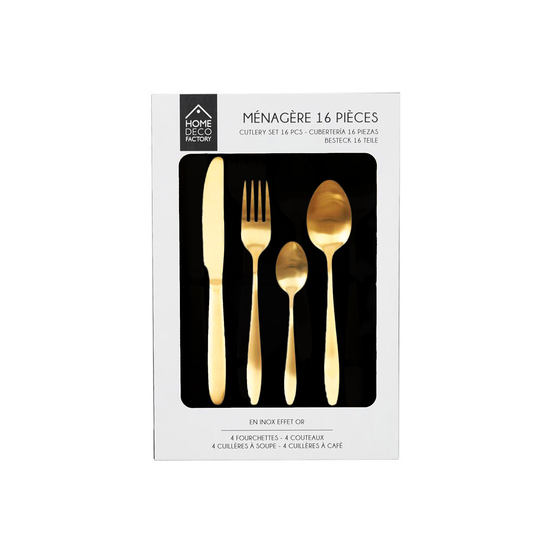 Faqueiro 16 Peças Dourado