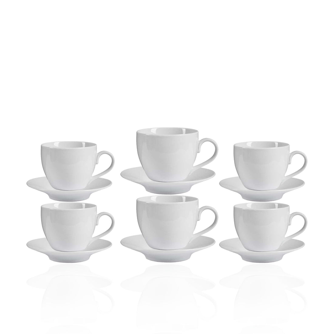 Conjunto 6 Chávenas Branco + Suporte