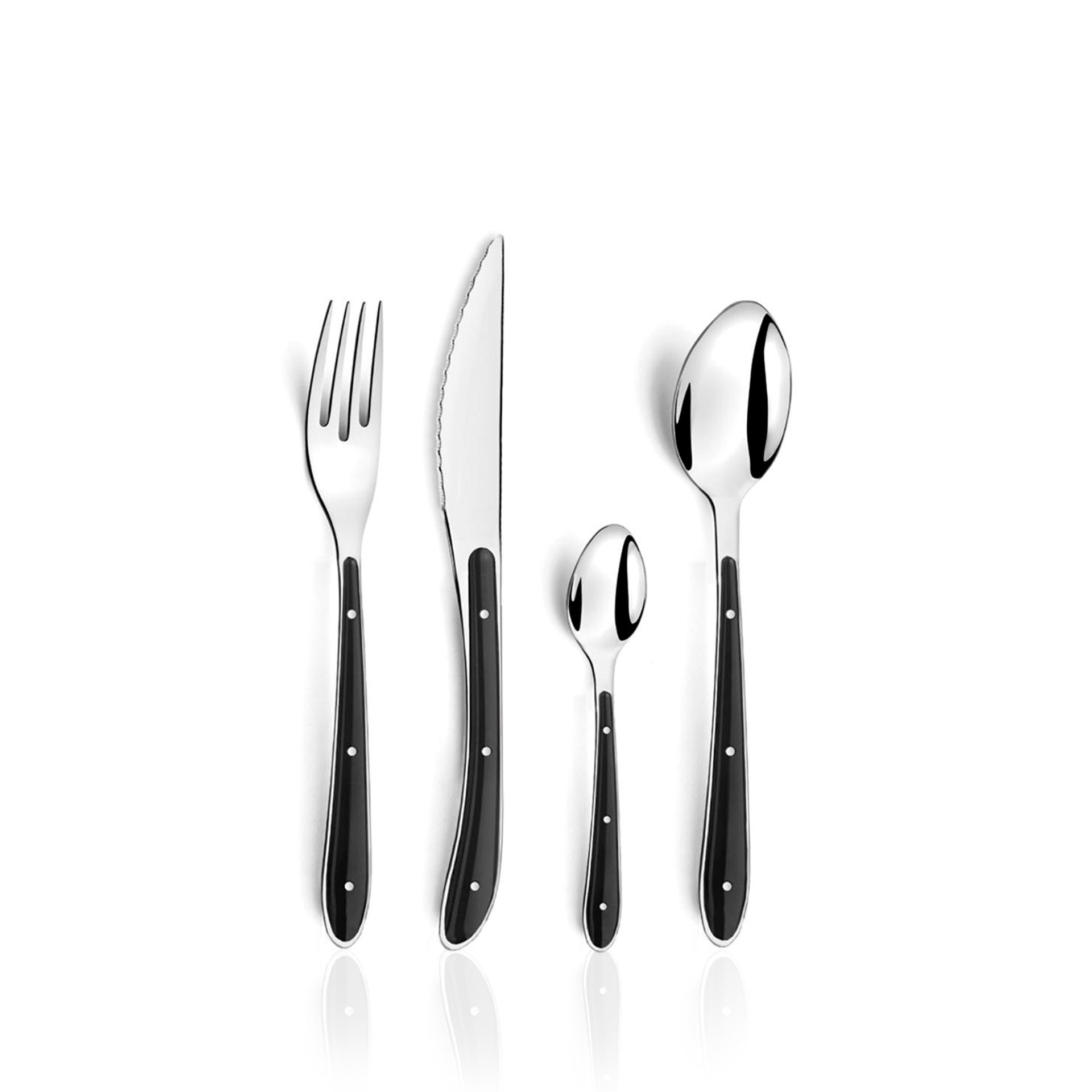Faqueiro 24 Peças Aço Inox Bistro 1-2-3 Preto