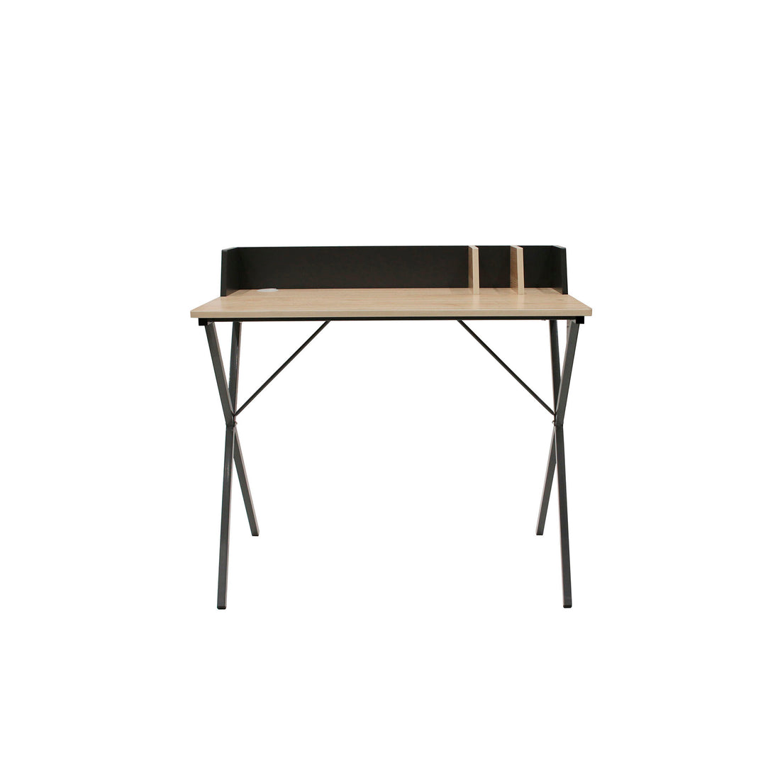 Secretária Brice Preta com Pernas Metal Preto