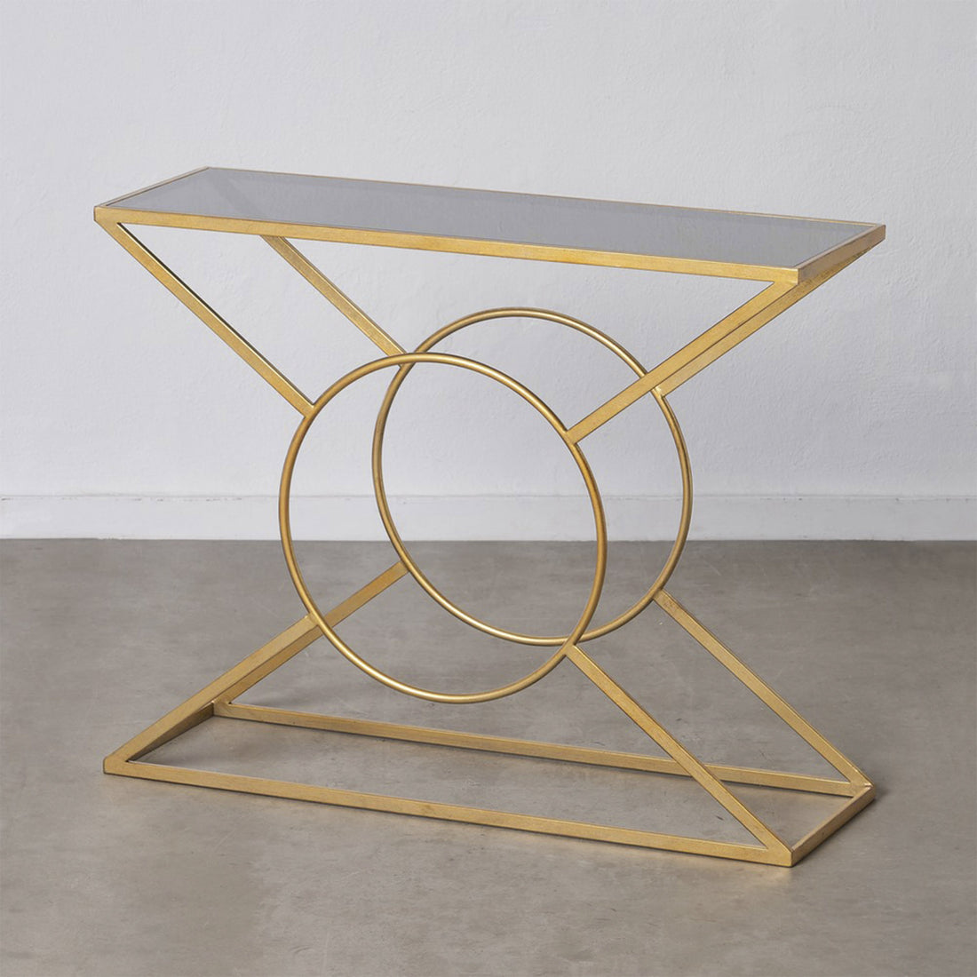 Consola de Metal Dourado com Espelho