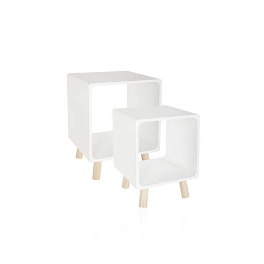 Conjunto de 2 Mesas de Cabeceira Brancas