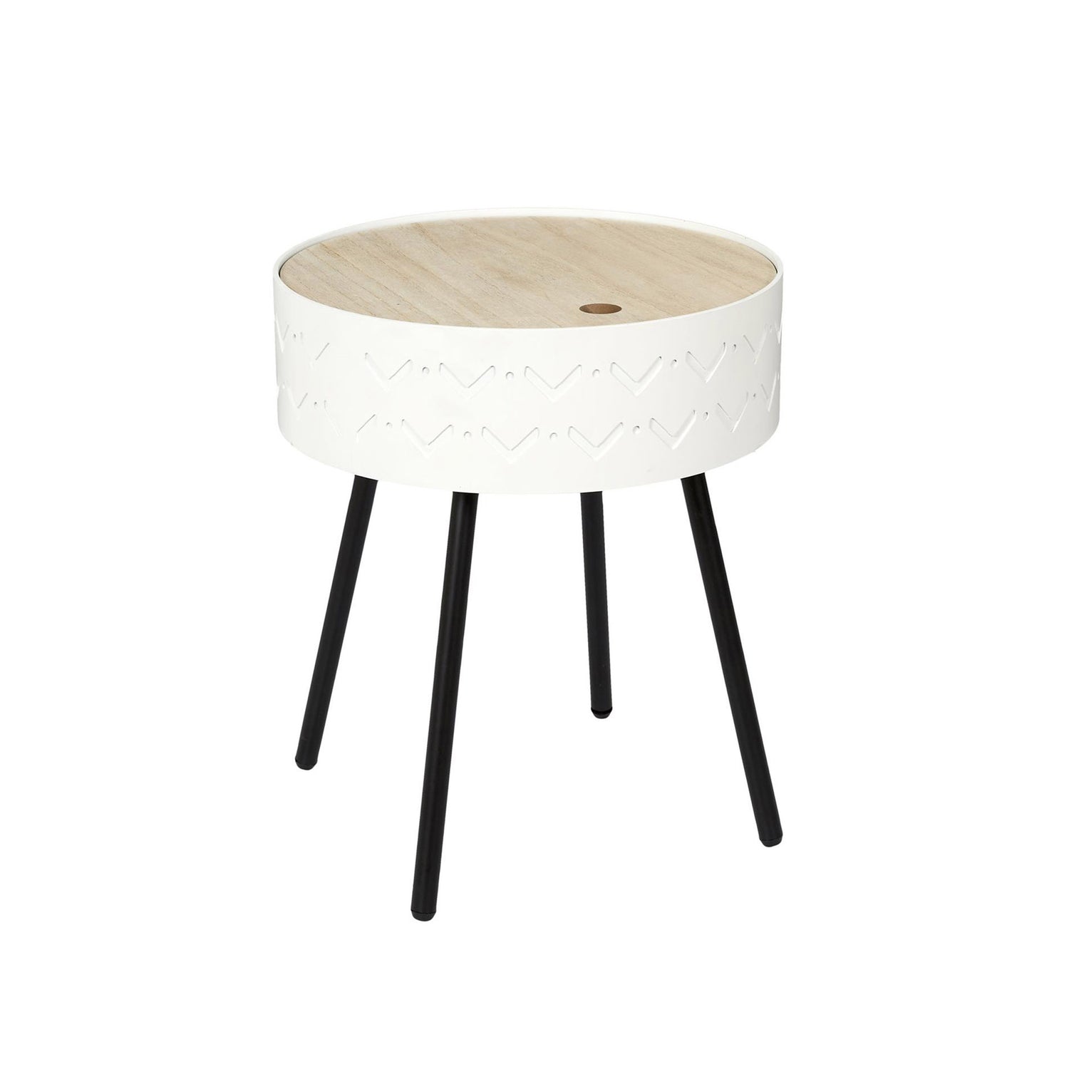 Mesa auxiliar con almacenaje Eugenie blanco