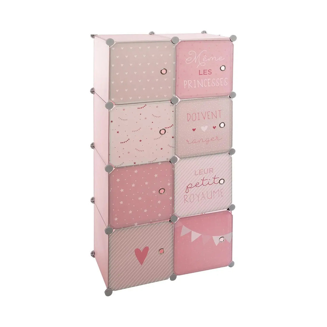 Armario infantil con almacenaje rosa