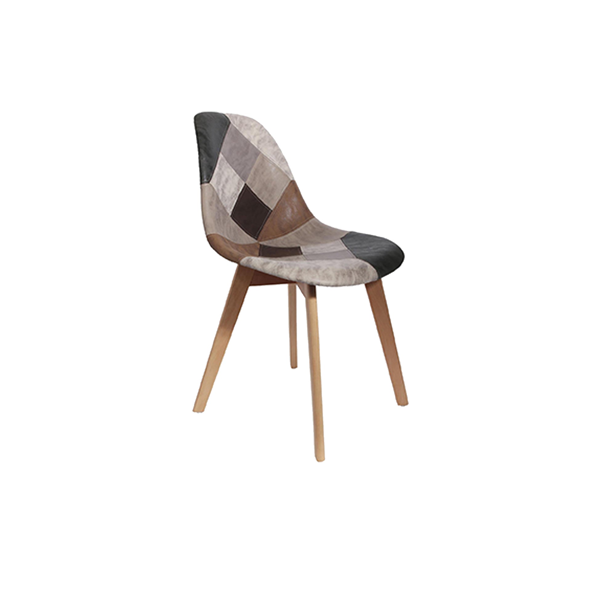 Cadeira Escandinava Patchwork Cinza