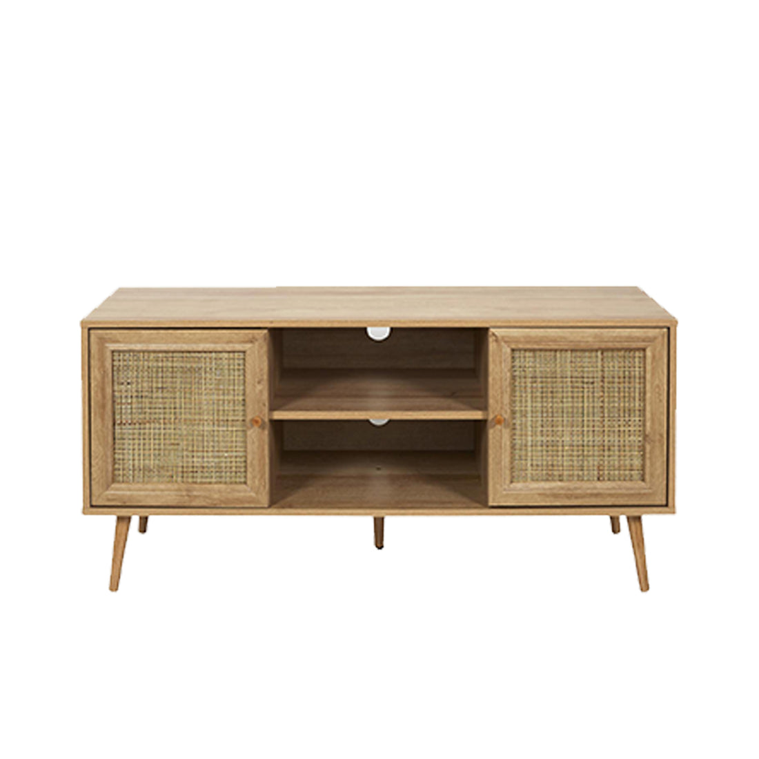 Móvel de TV Madeira e Rattan