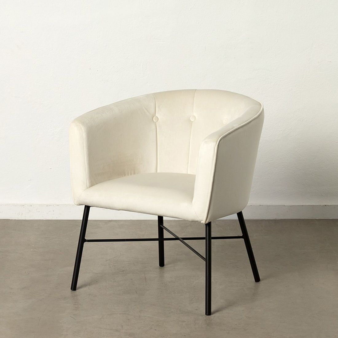 Poltrona Veludo Creme