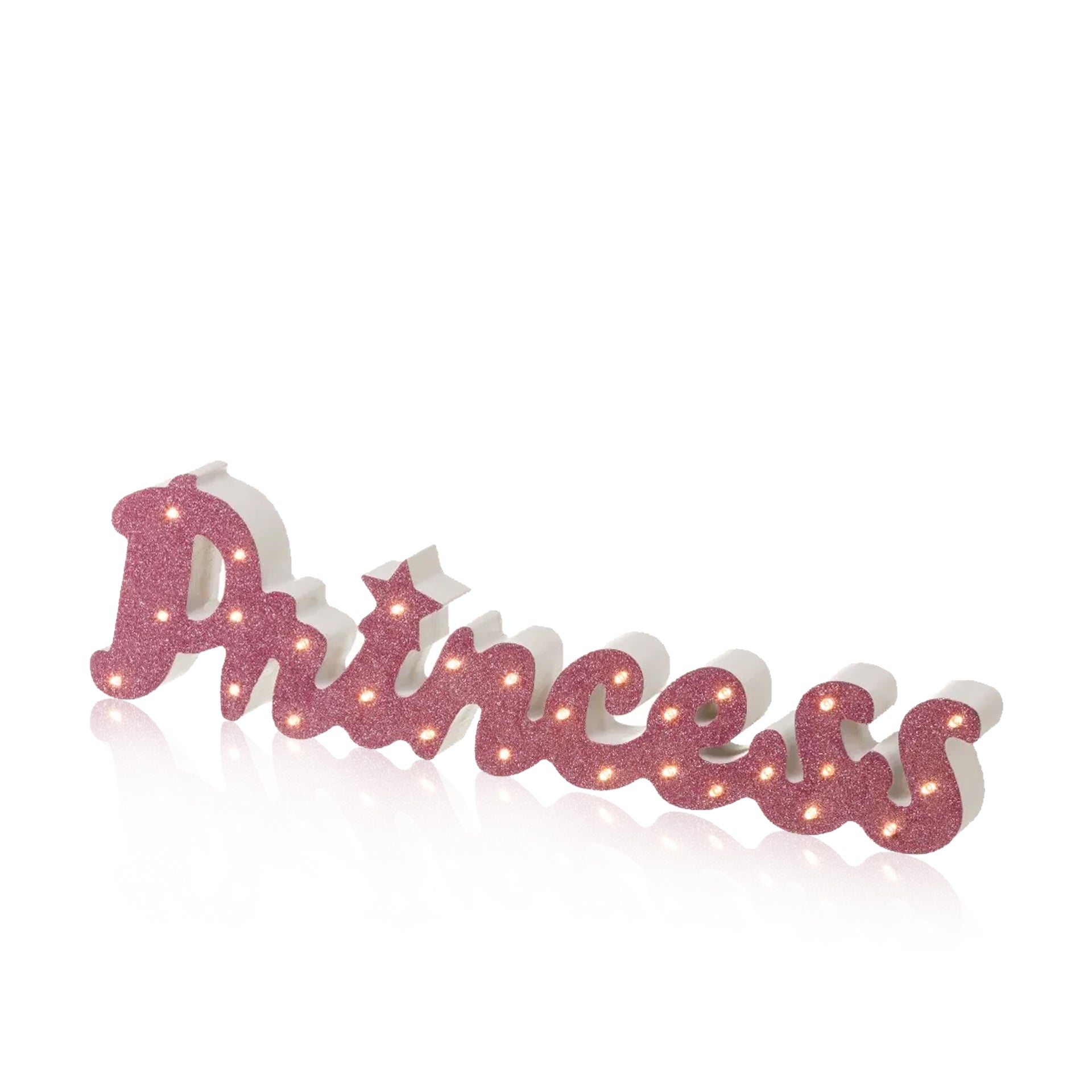 Figura MDF com Luz LED "Princess" Rosa