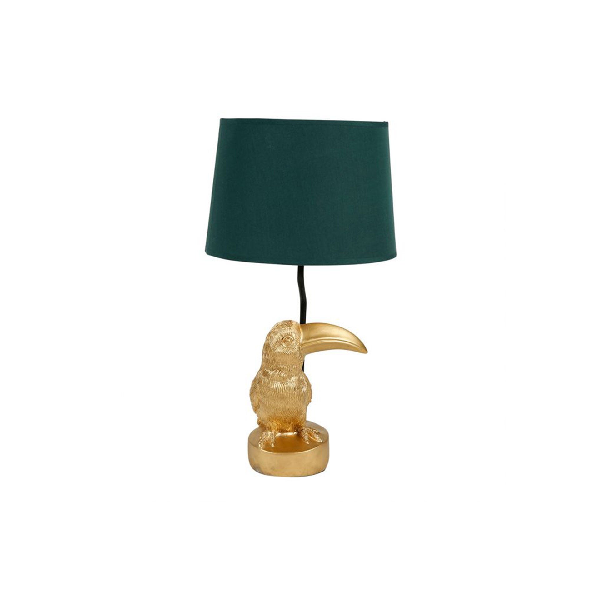 Candeeiro de Mesa Tuacano Dourado Aladin Com Abajur Verde