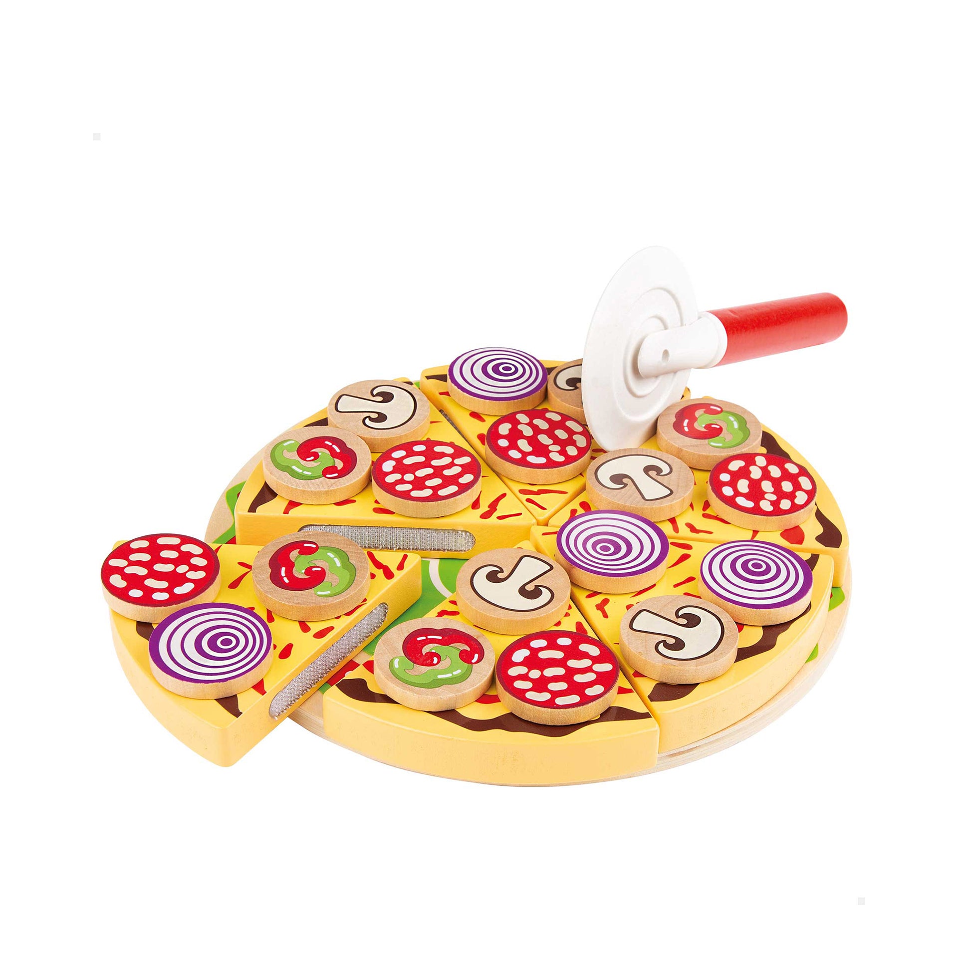 Conjunto Pizza de Brincar em Madeira