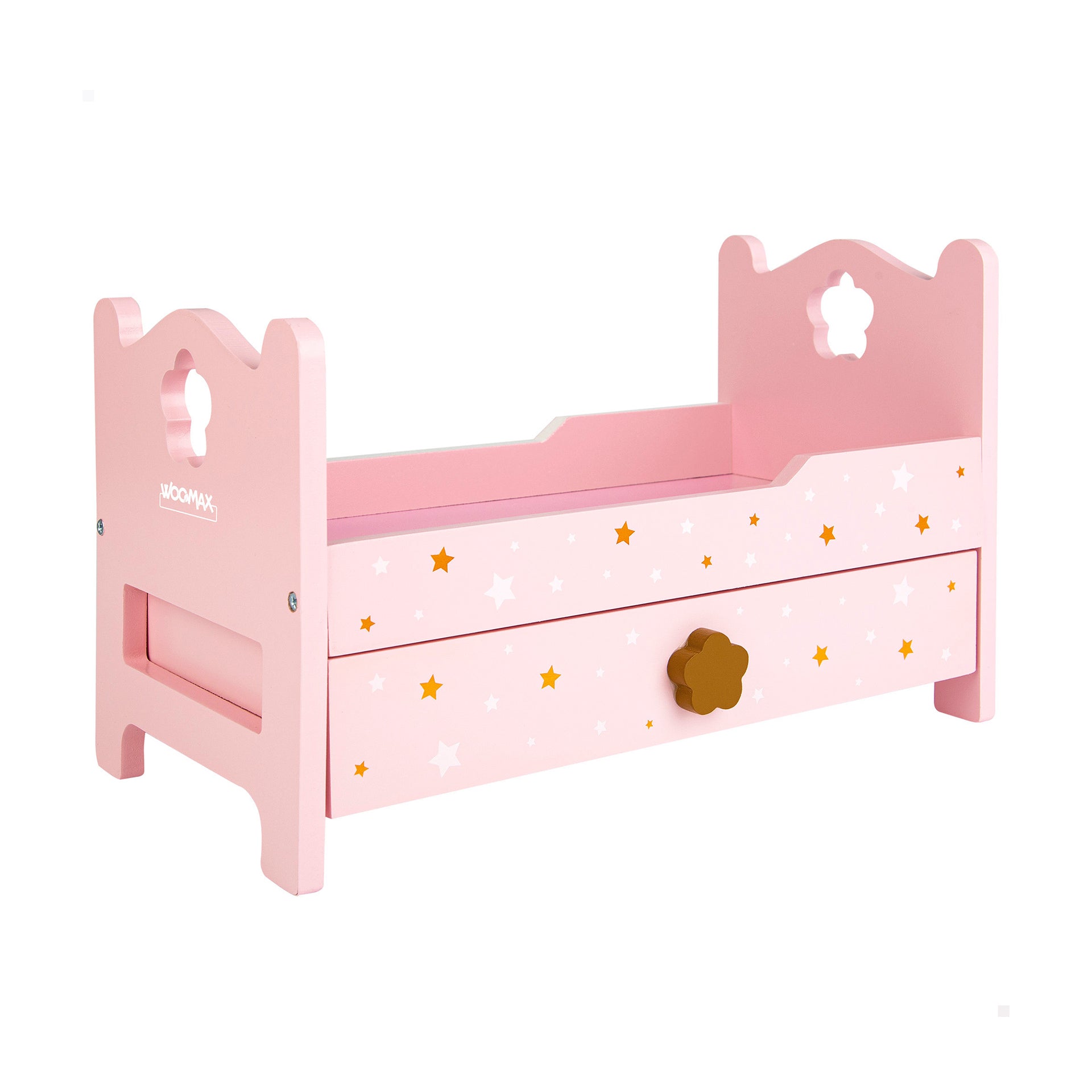 Cama de Bonecas Rosa em Madeira