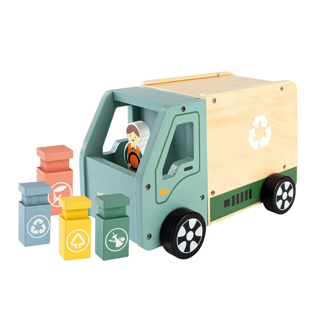 Camião do Lixo com Acessórios em Madeira