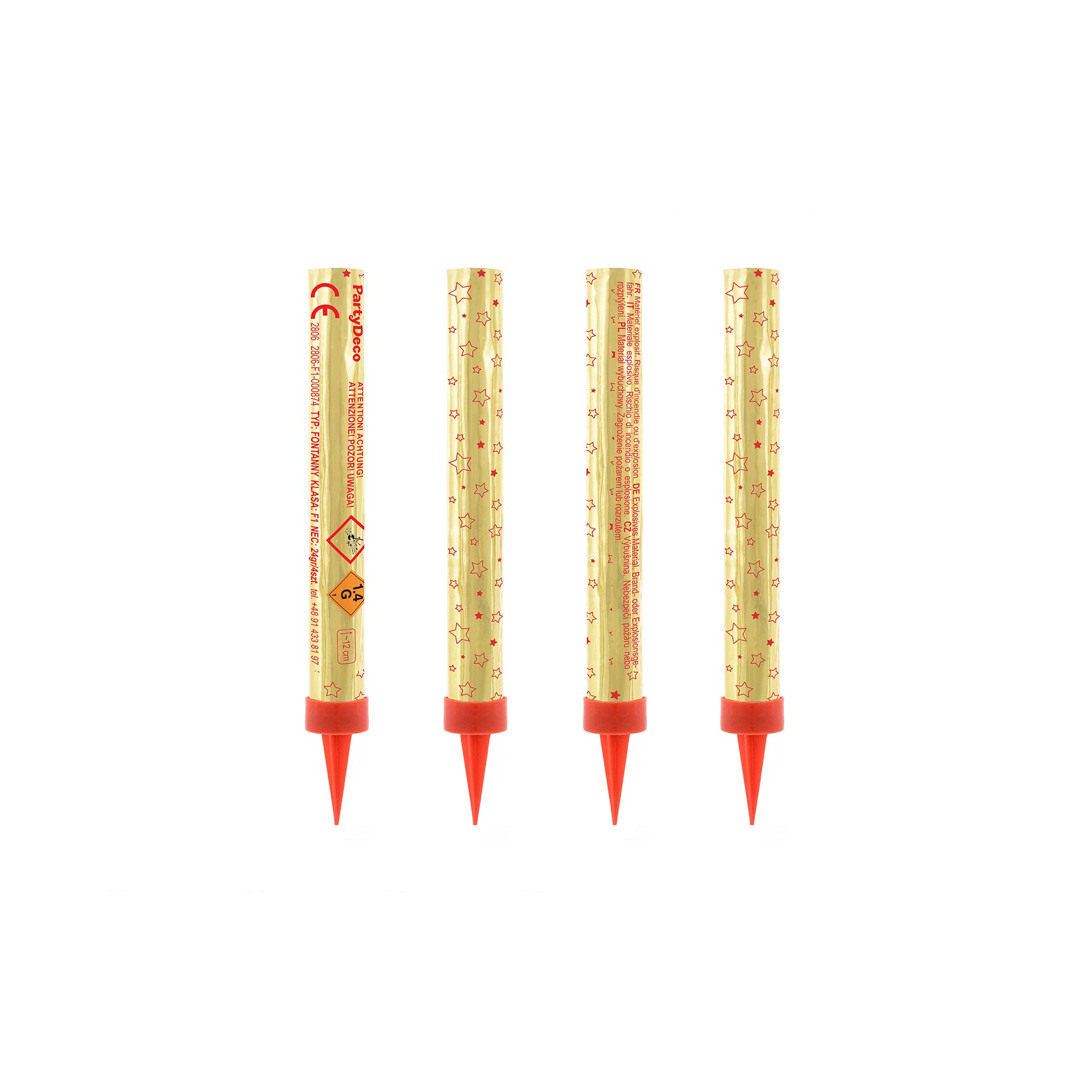 Conjunto 4 Foguetes Repuxo para Bolo 12 cm