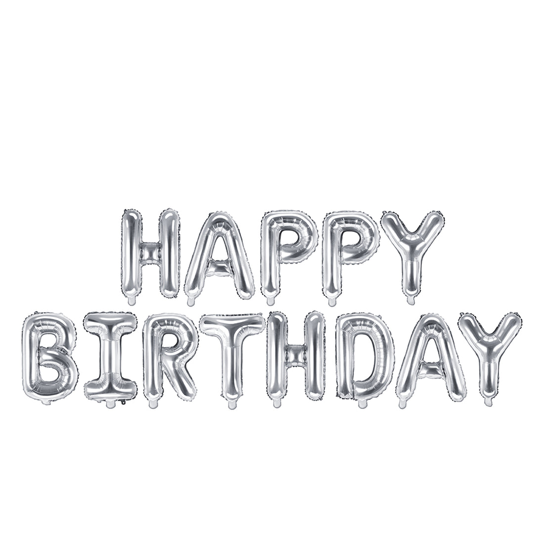 Balão Foil Happy Birthday Prateado 13 Peças