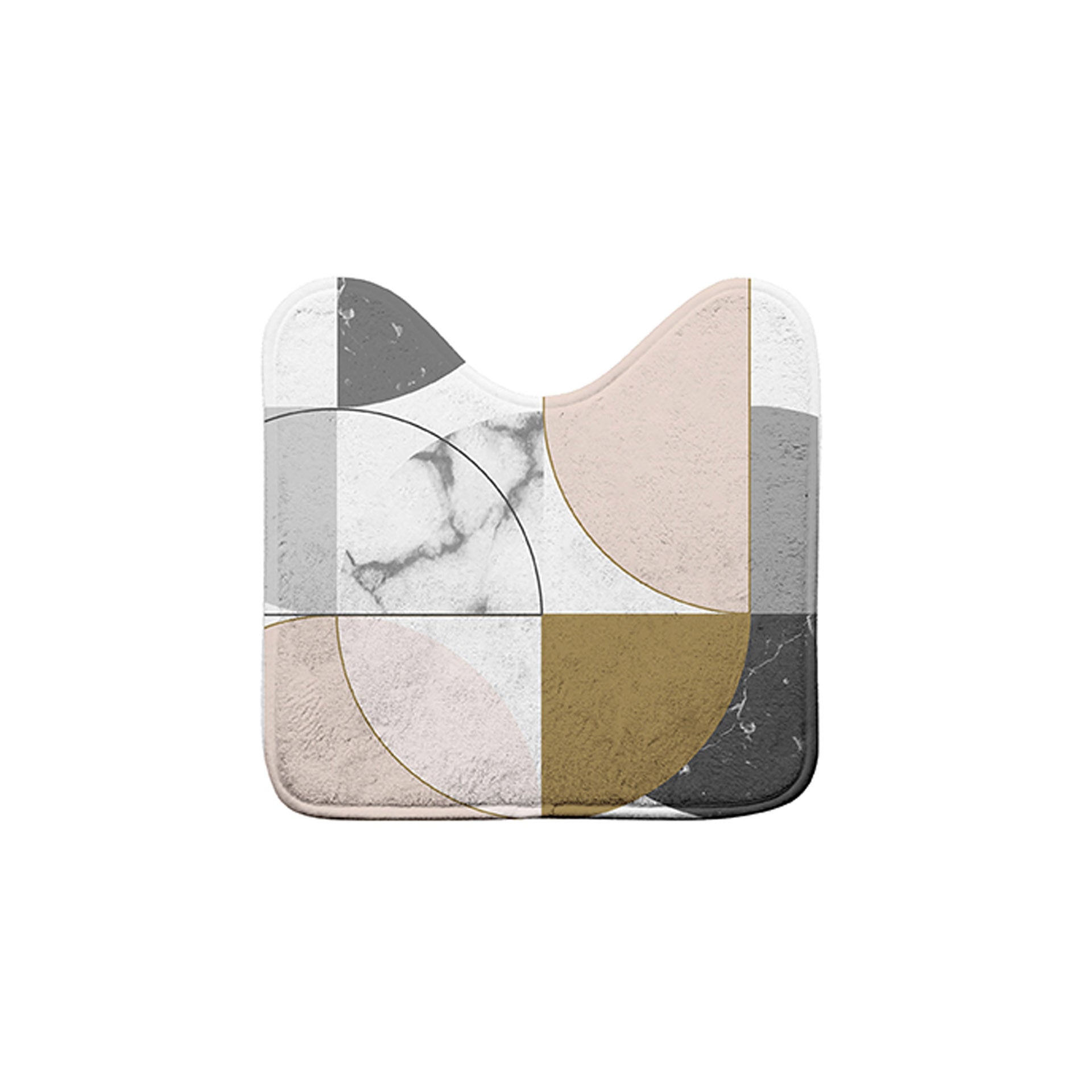 Tapete Contorno Sanita Microfibra Estampado Geomarbre Rosa