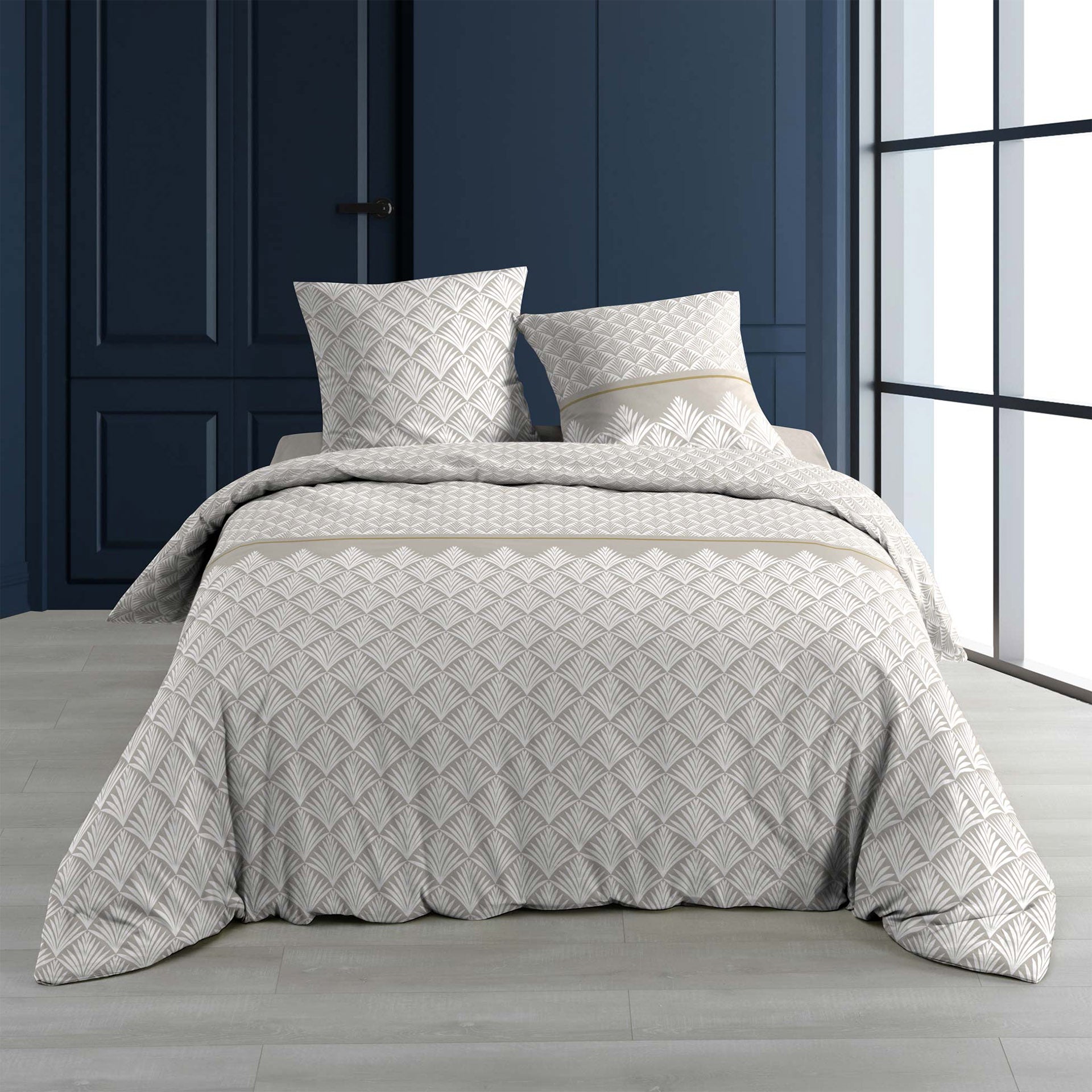 Jogo Cama 3 Peças Estampado Allover Orfea Natural