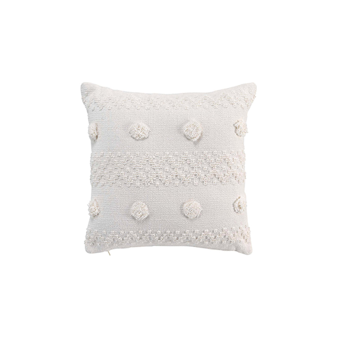 Cojín Funda Desenfundable Pompón Algodón Alenia Natural