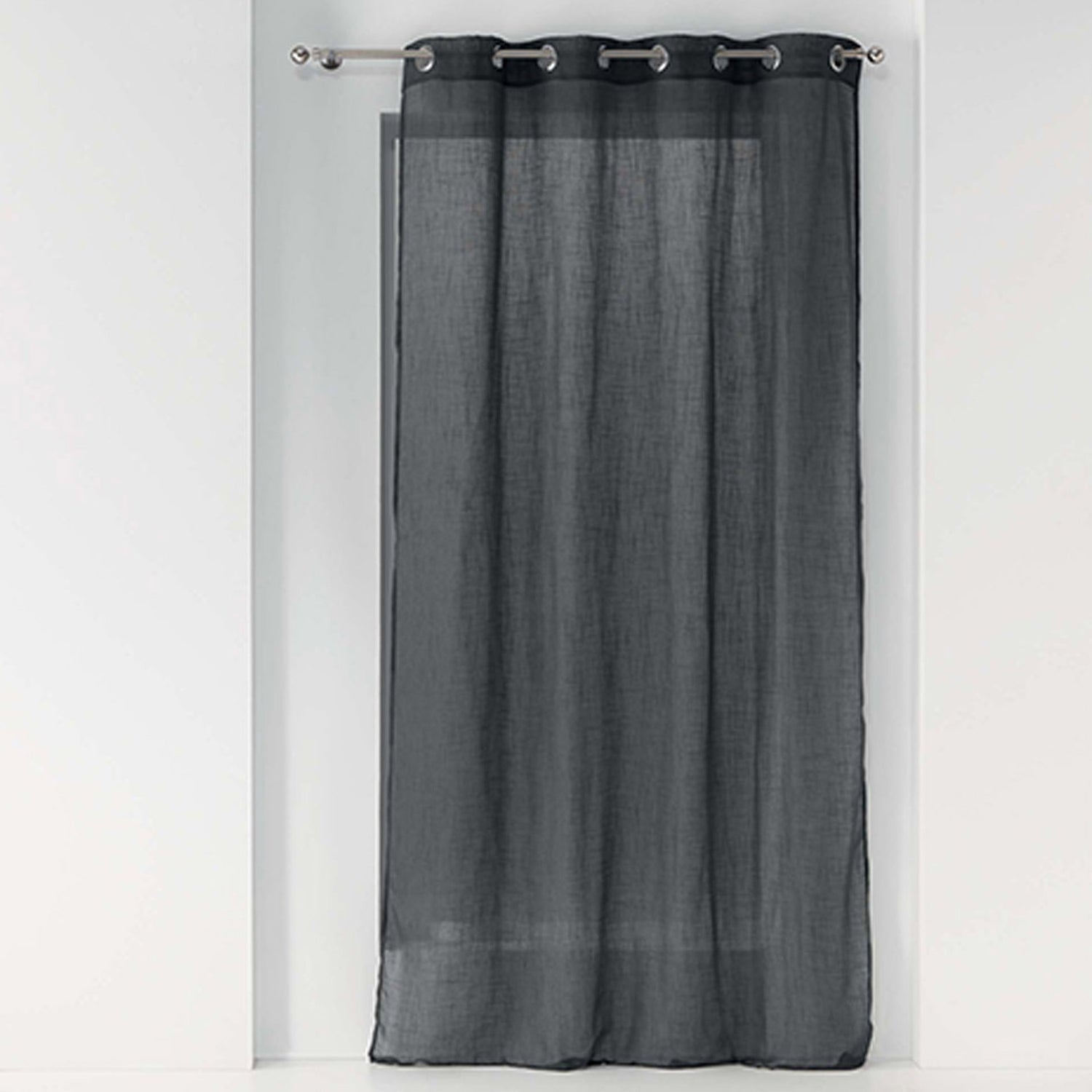 Cortina con Ojales Tejido Efecto Lino Zazy Antracita