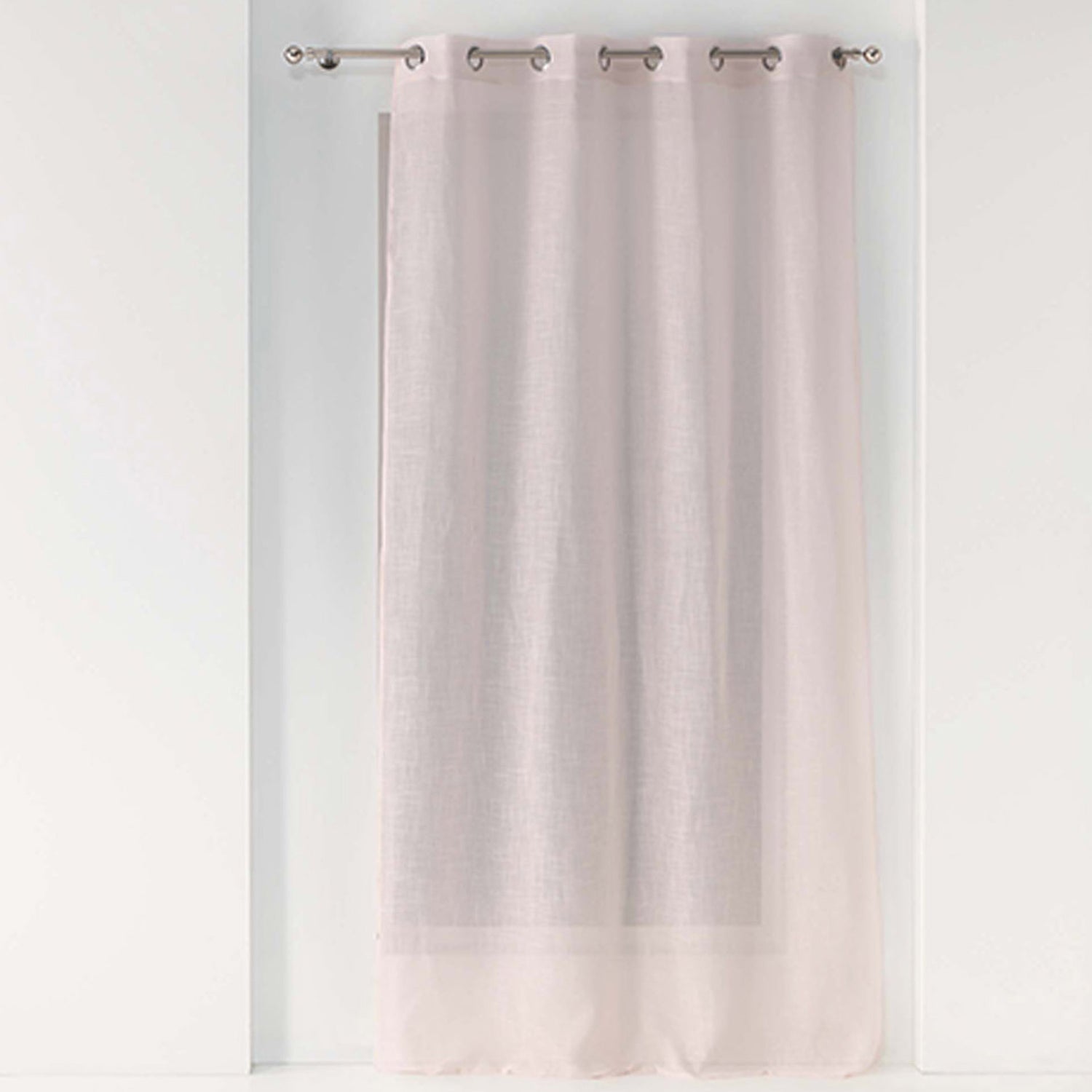 Cortina con Ojales Tejido Efecto Lino Zazy Rosa