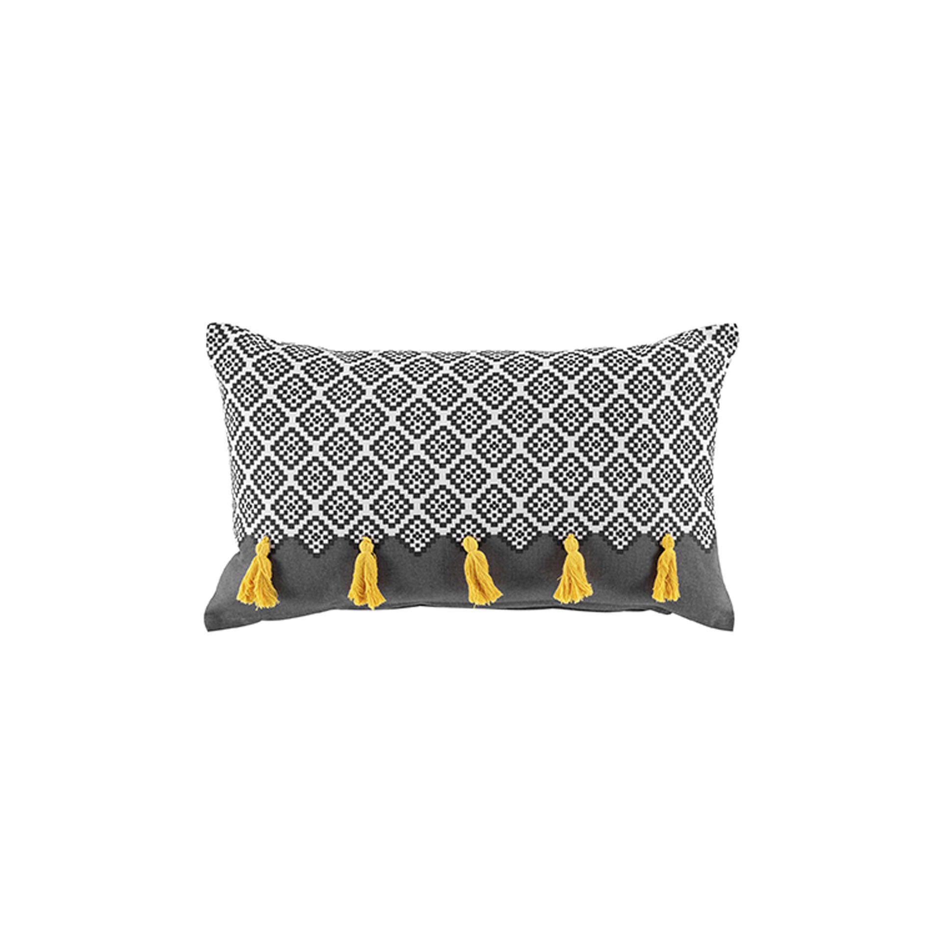 Almofada Capa Removível Pompom Algodão Estampado Neo Casa
