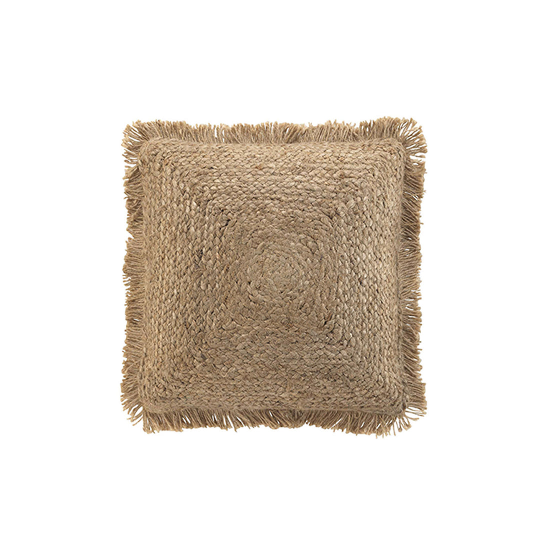 Cojín Funda Desenfundable Flecos de Yute y Algodón Jutana Liso