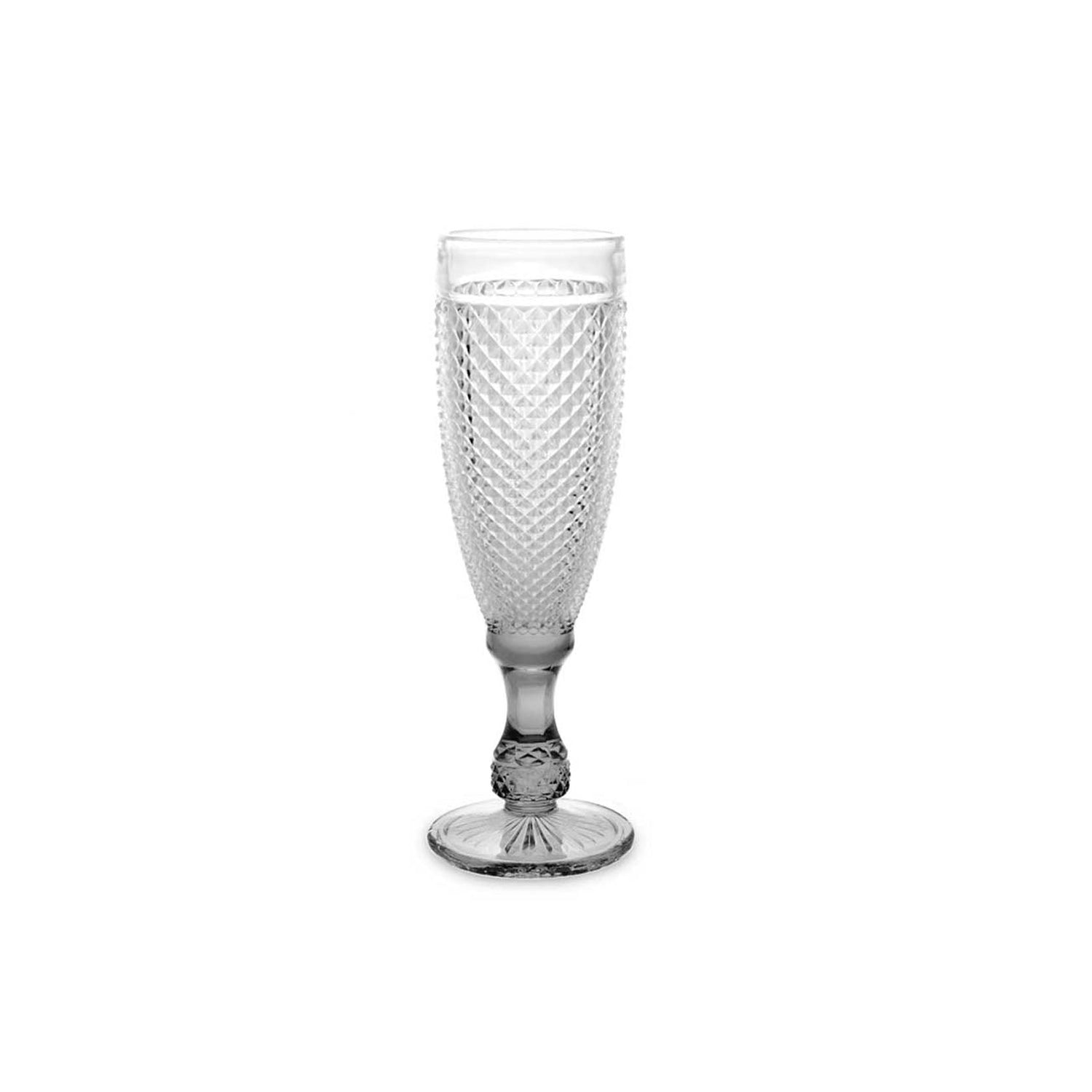 Copo Flute Diamante com Pé Cinza 185 ml