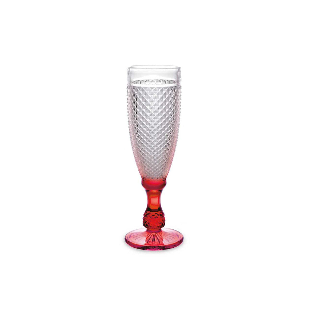 Copo Flute Diamante com Pé Vermelho 185 ml