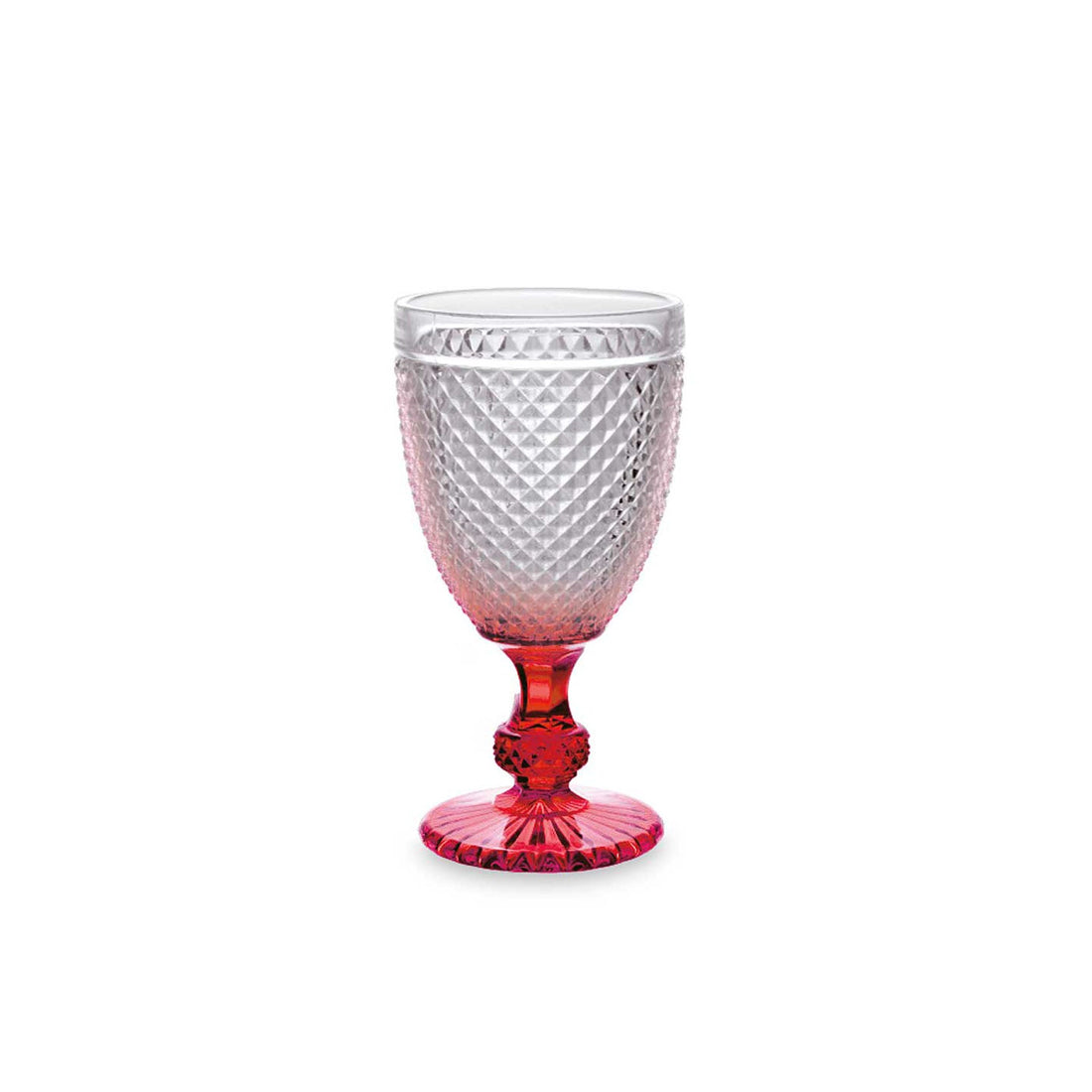 Copo Água Diamante com Pé Vermelho 256 ml