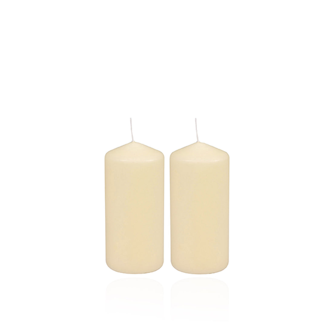 Set de 2 Velas Columna Essentiel Cru 10 cm