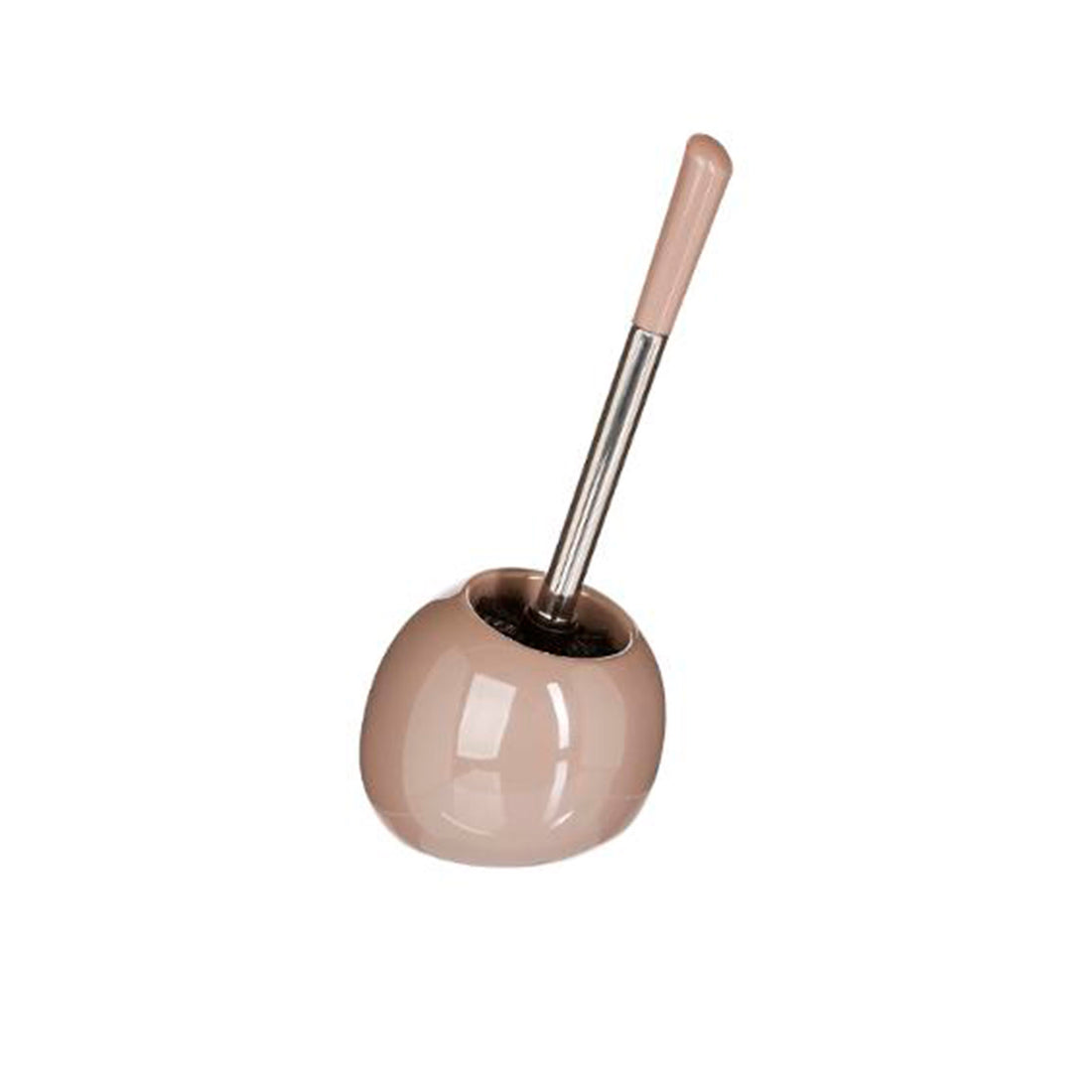 Escobillero con Soporte de Cerámica Taupe