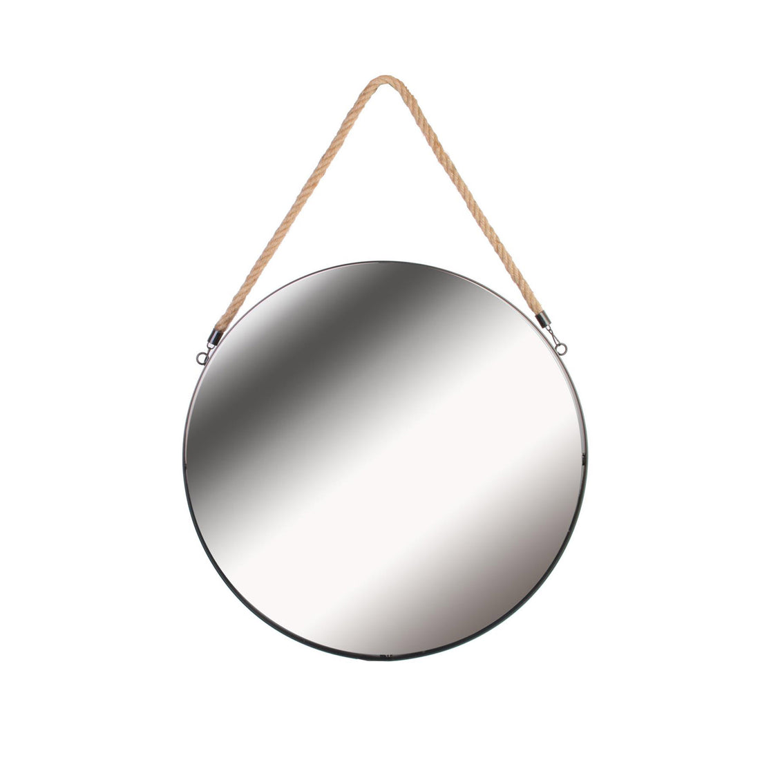 Espelho de Parede Redondo Preto 50 cm