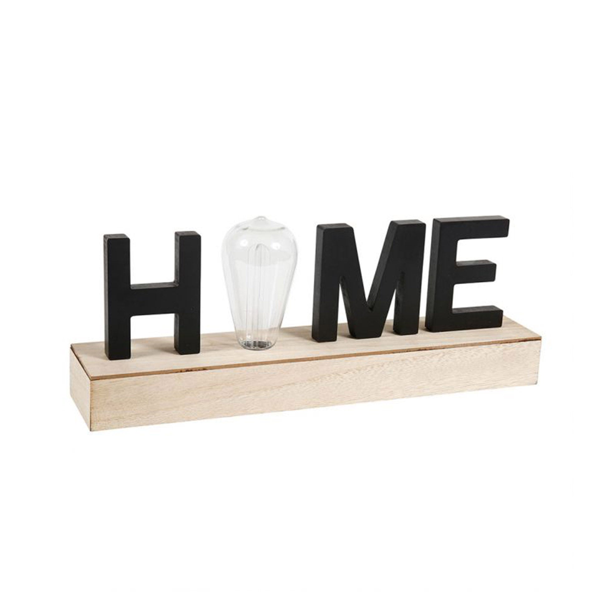 Palavra Home Decorativa MDF com Lâmpada